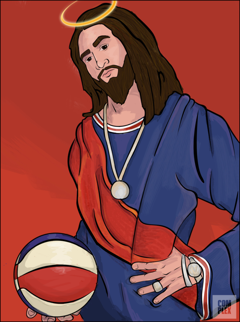 jesus playing basketball shirt